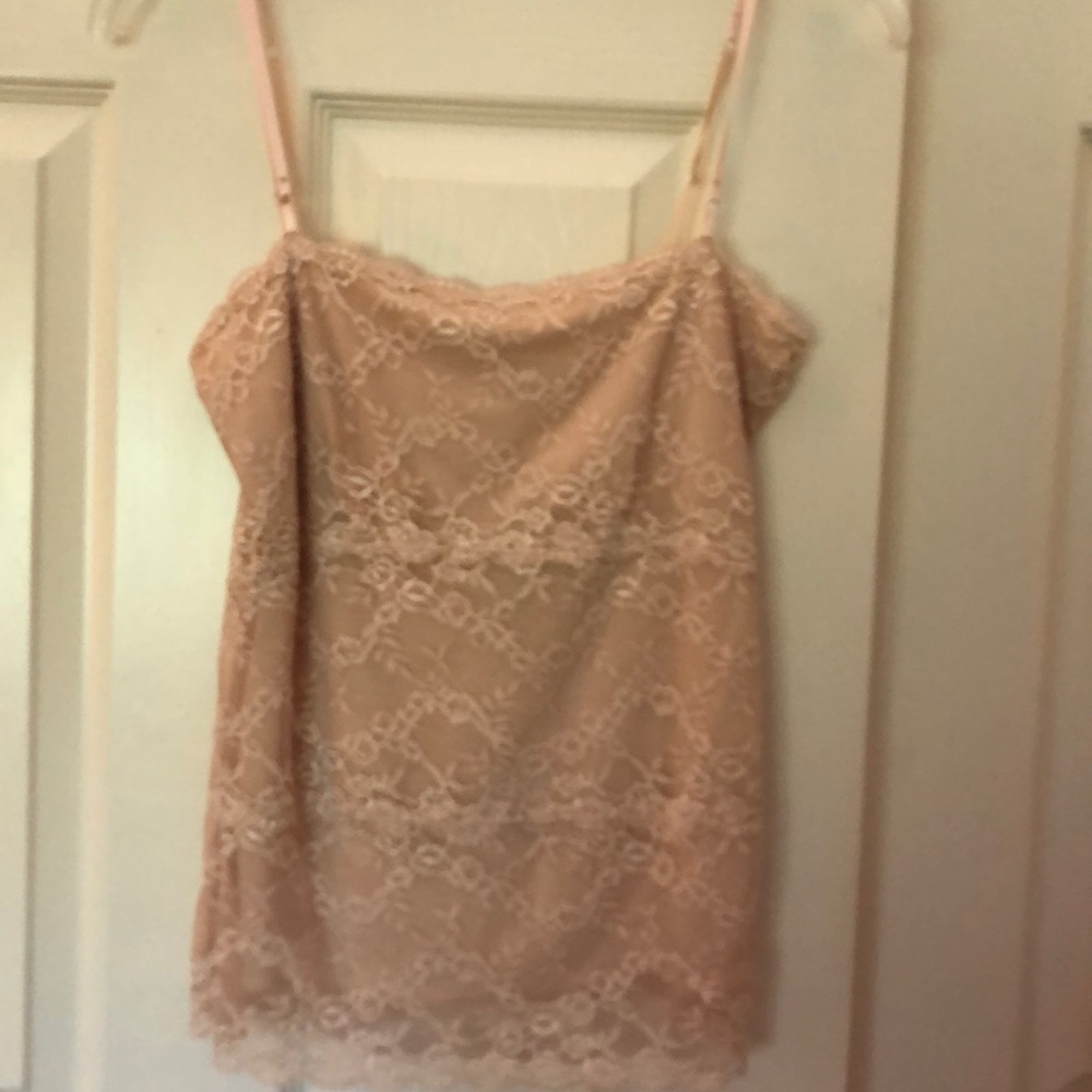 New with tags, pale pink lace camisole